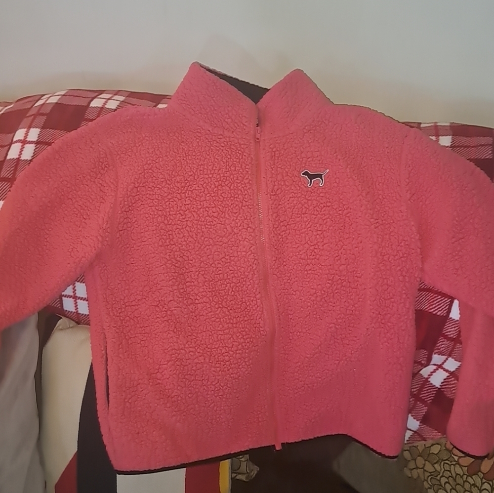 PINK Coral pink Fleece Jacket